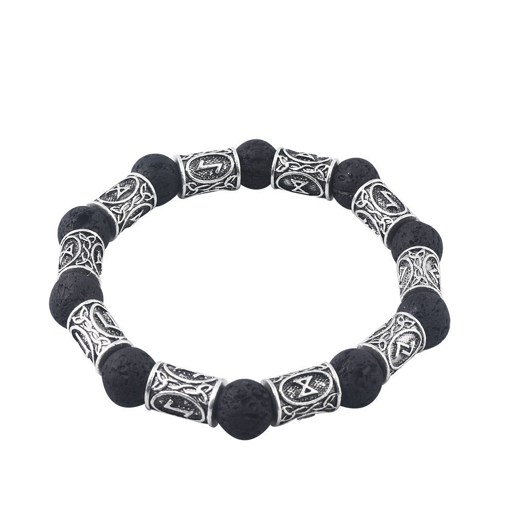 Pulsera De Aleación De Piedra Volcánica Vikinga al por mayor